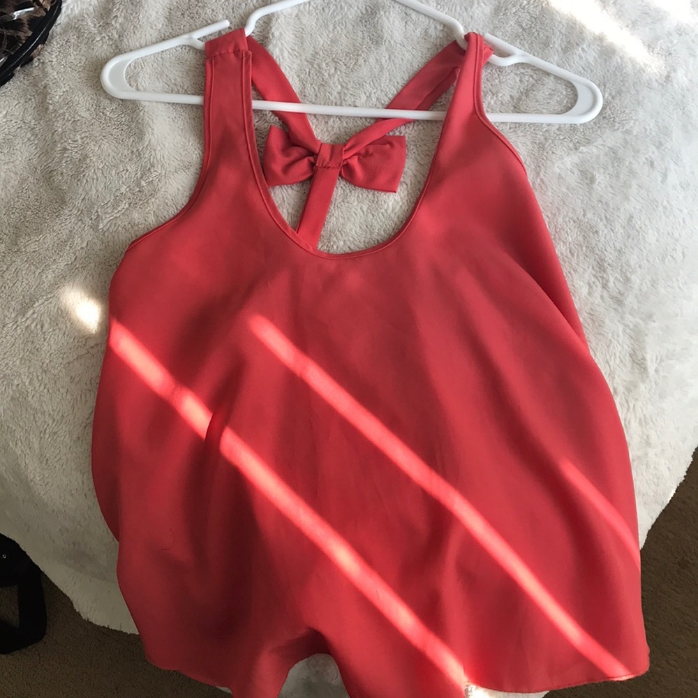 Pink blouse with bow